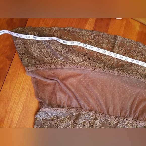 Maurices Brown High Neck Sheer Lace Boho Top size XXL - Picture 4 of 11